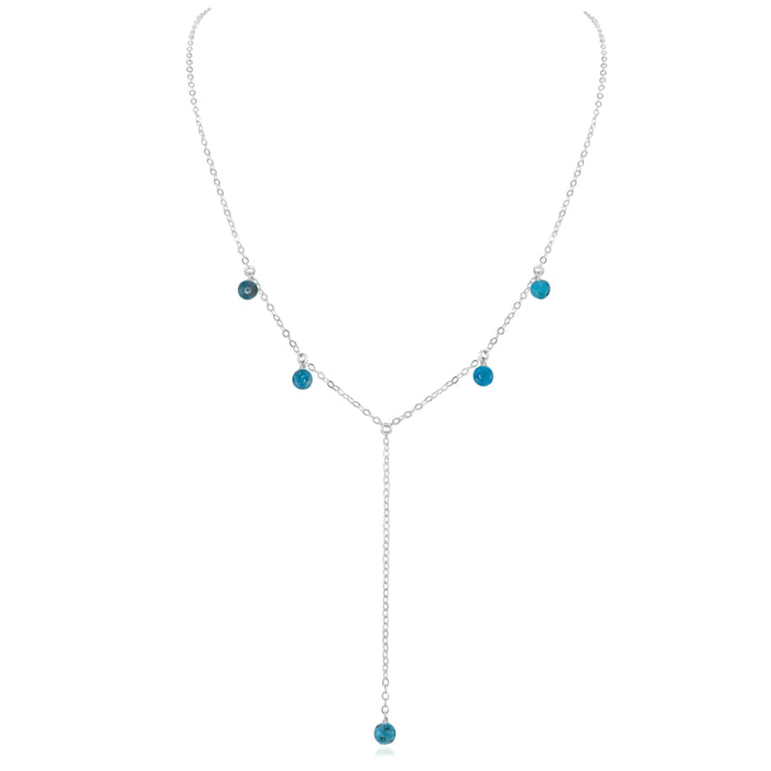 Boho Y Necklace - Apatite - Sterling Silver - Luna Tide Handmade Jewellery