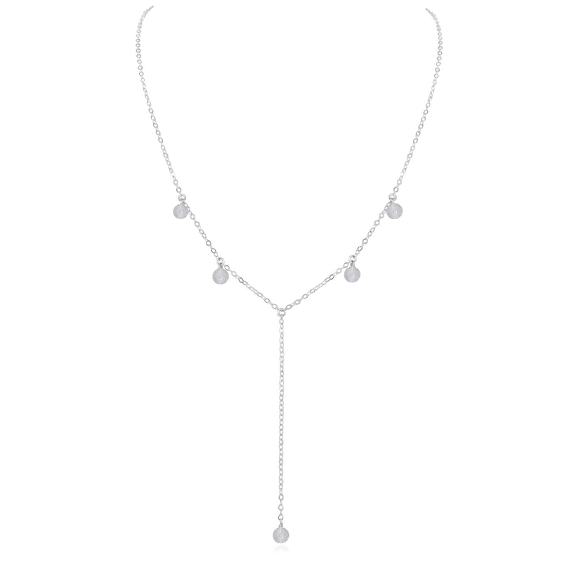 Boho Y Necklace - Crystal Quartz - Sterling Silver - Luna Tide Handmade Jewellery