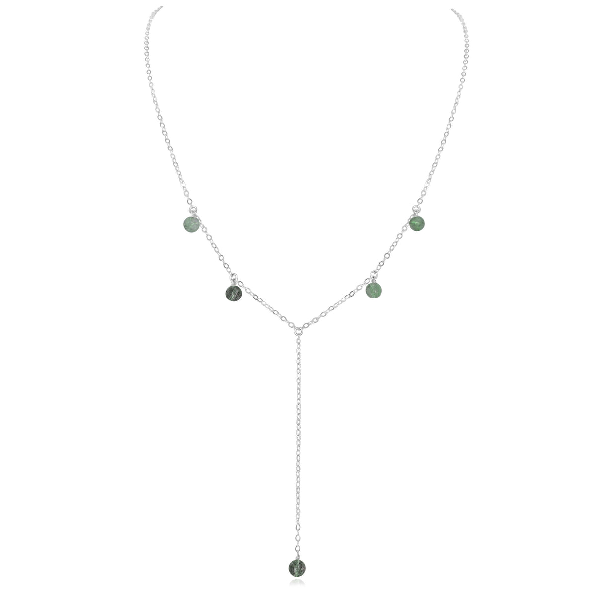 Boho Y Necklace - Labradorite - Sterling Silver - Luna Tide Handmade Jewellery