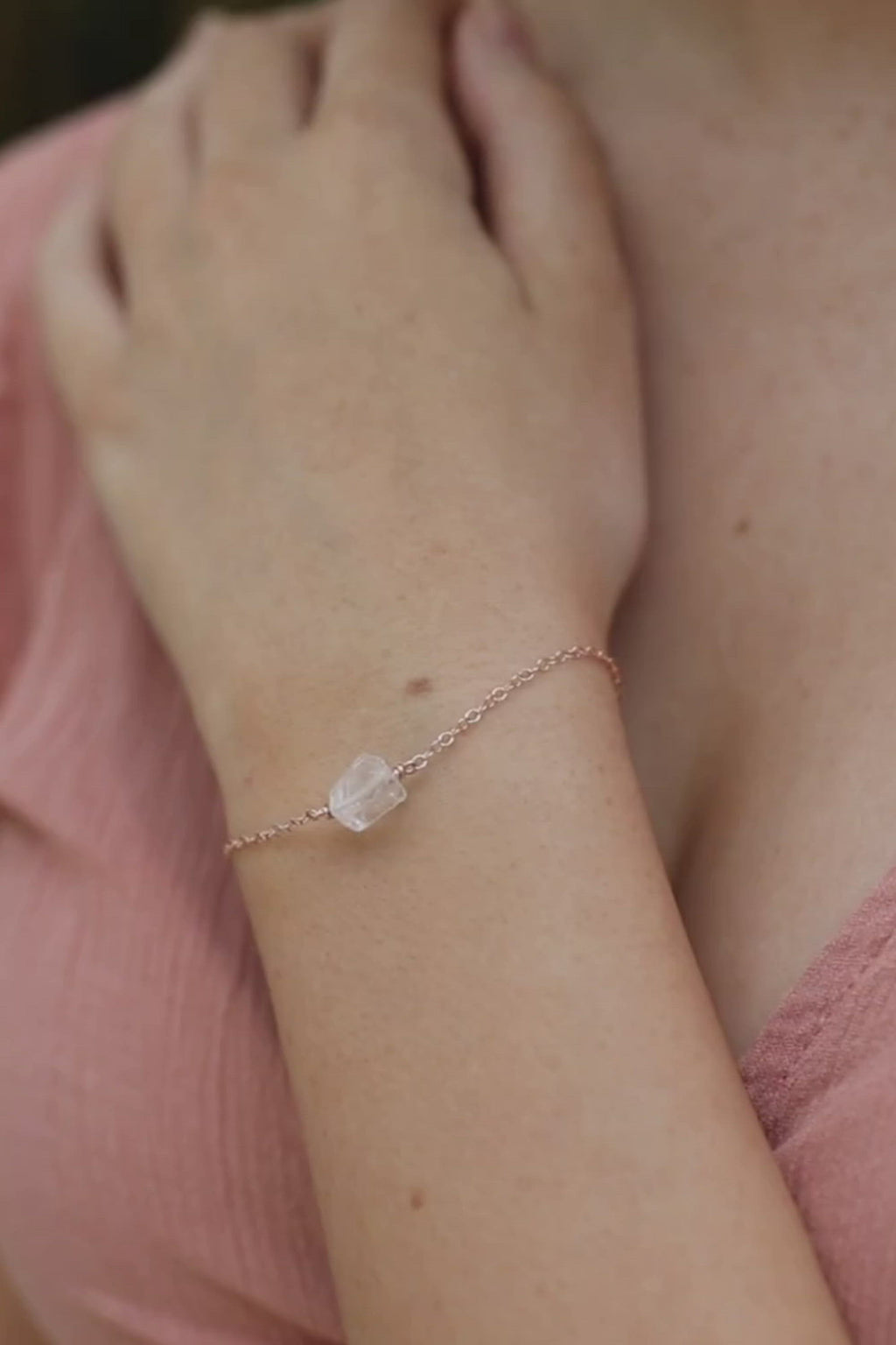 Raw Crystal Quartz Crystal Nugget Bracelet