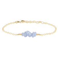 Chip Bead Bar Bracelet - Blue Lace Agate - 14K Gold Fill - Luna Tide Handmade Jewellery