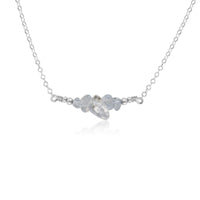 Chip Bead Bar Necklace - Crystal Quartz - Sterling Silver - Luna Tide Handmade Jewellery