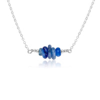 Chip Bead Bar Necklace - Kyanite - Sterling Silver - Luna Tide Handmade Jewellery