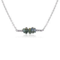 Chip Bead Bar Necklace - Labradorite - Stainless Steel - Luna Tide Handmade Jewellery