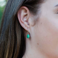 Teardrop Earrings - Chrysoprase - Sterling Silver - Luna Tide Handmade Jewellery