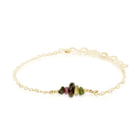 Chip Bead Bar Anklet - 14K Gold Fill - Luna Tide Handmade Jewellery