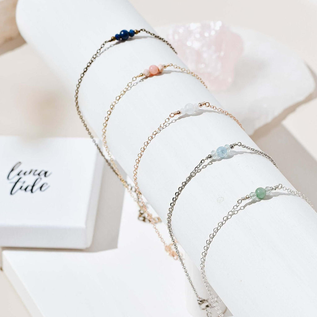 Dainty Anklet - Bronze - Stainless Steel - Sterling Silver - 14K Rose Gold Fill - 14K Gold Fill - Luna Tide Handmade Jewellery