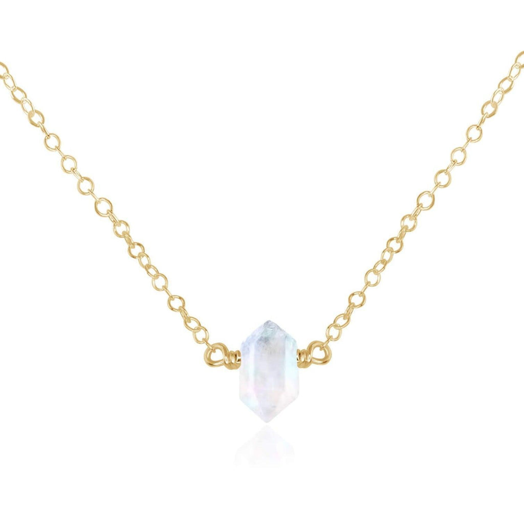 Double Terminated Crystal Necklace - 14K Gold Fill - Luna Tide Handmade Jewellery