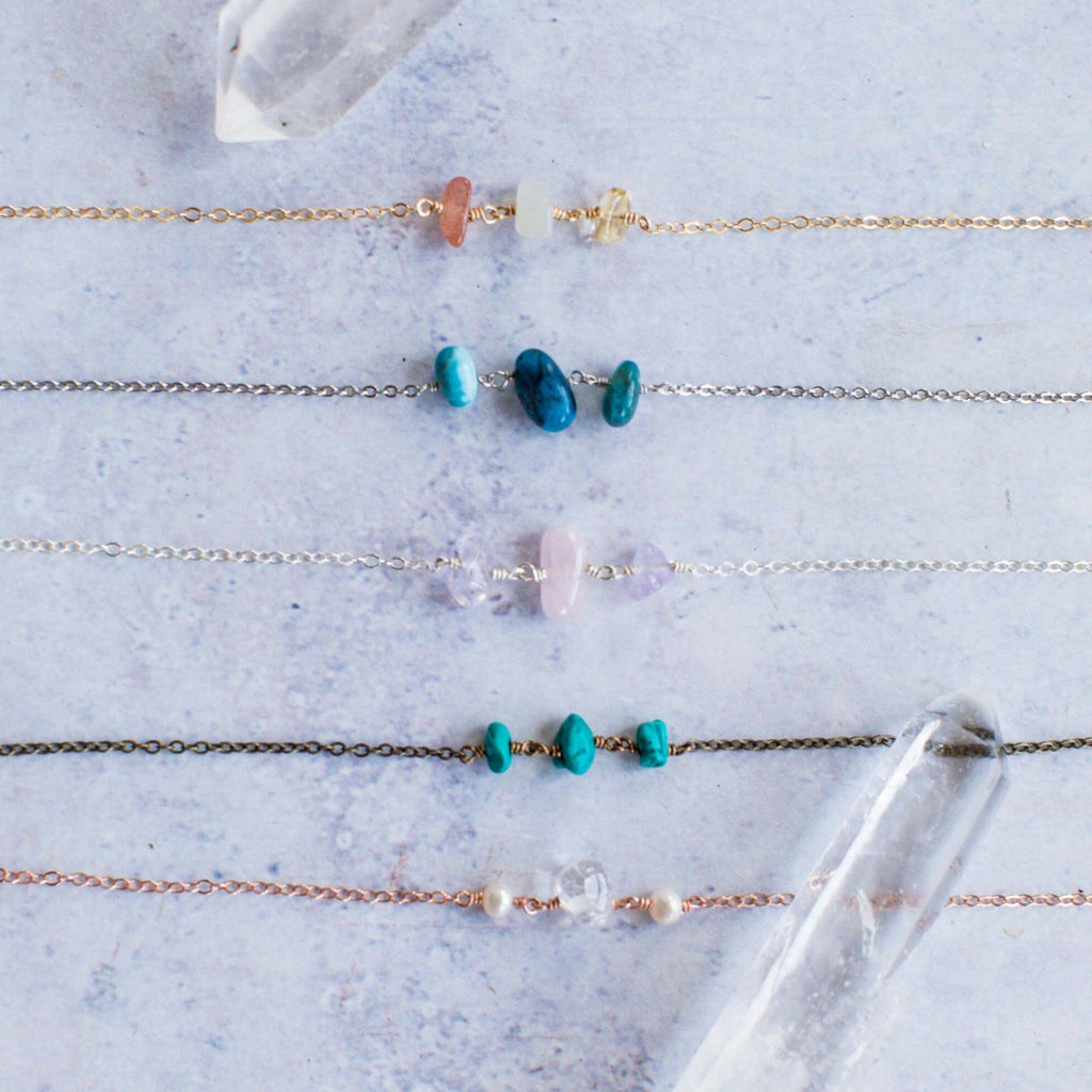 Beaded Chain Bracelet - Bronze - Stainless Steel - Sterling Silver - 14K Gold Fill - 14K Rose Gold Fill - Luna Tide Handmade Jewellery