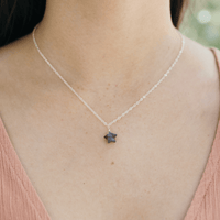 Custom Little Crystal Star Pendant Necklace - Custom Little Crystal Star Pendant Necklace - 14k Gold Fill / 30cm (12") - Choker / Cable - Luna Tide Handmade Crystal Jewellery