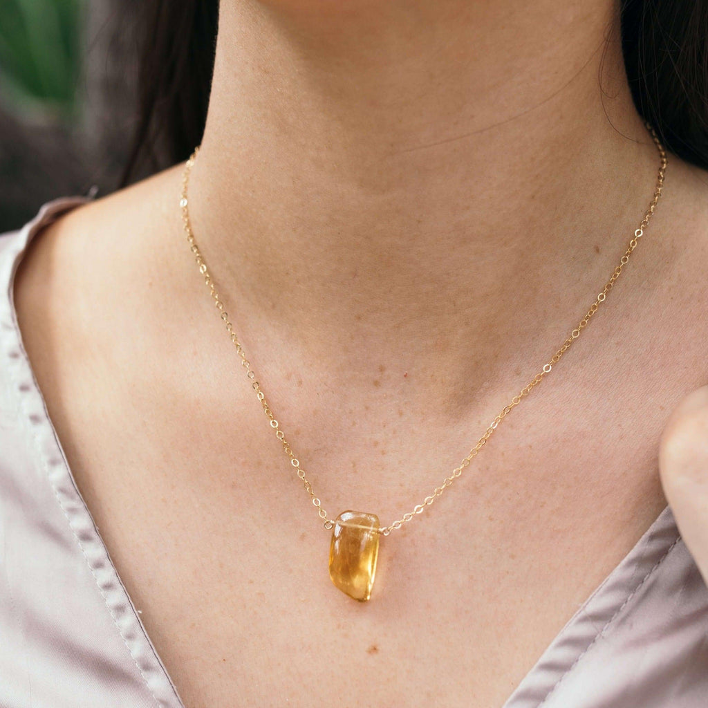 Small Smooth Slab Point Necklace - 14K Gold Fill - Luna Tide Handmade Jewellery