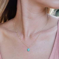Raw Crystal Pendant Necklace - 14K Gold Fill - Luna Tide Handmade Jewellery