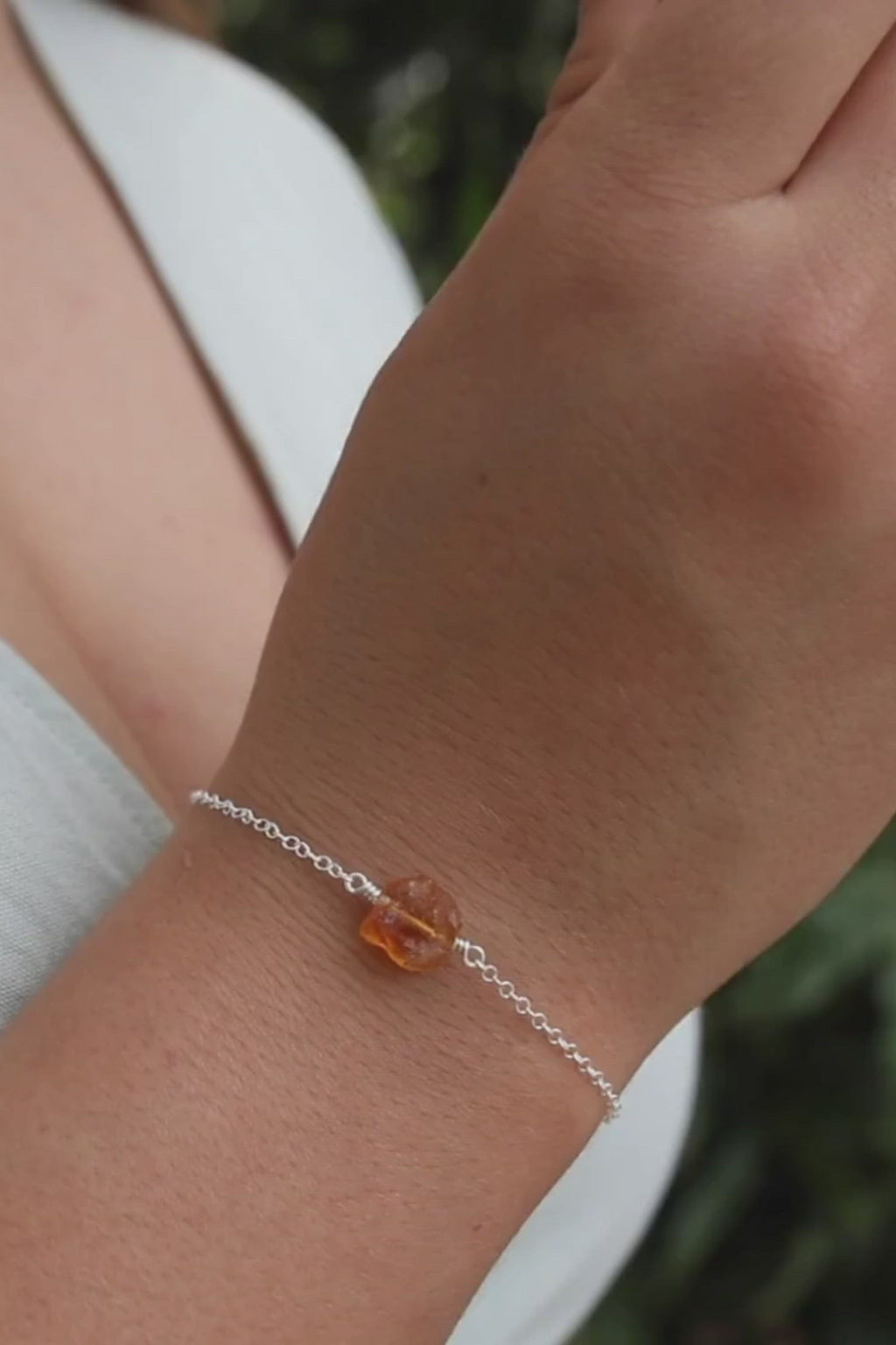 Raw Citrine Crystal Nugget Bracelet