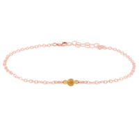 Dainty Anklet - Citrine - 14K Rose Gold Fill - Luna Tide Handmade Jewellery