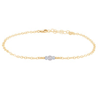 Dainty Anklet - Crystal Quartz - 14K Gold Fill - Luna Tide Handmade Jewellery