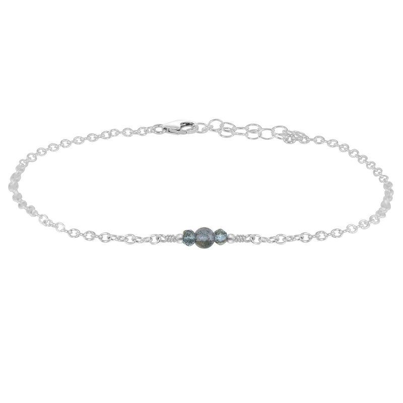 Dainty Anklet - Labradorite - Sterling Silver - Luna Tide Handmade Jewellery