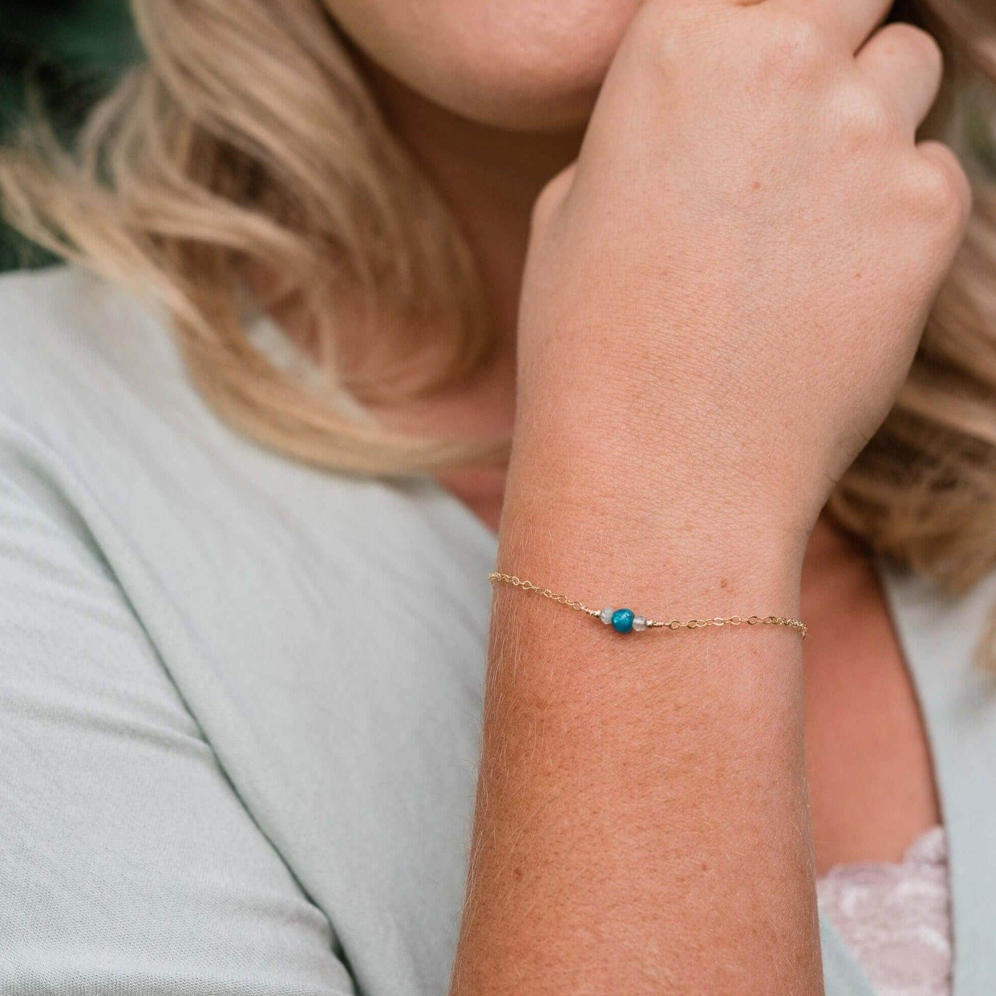 Blue Quartz Bracelet, Quartz Crystal Bracelet, Dainty Bracelet, Thin Gold Bracelet, 14k Gold on sale Bracelet, Bracelets For Women, 14K Gold Vermeil