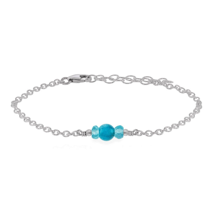 Dainty Apatite Gemstone Bracelet - Dainty Apatite Gemstone Bracelet - Stainless Steel - Luna Tide Handmade Crystal Jewellery