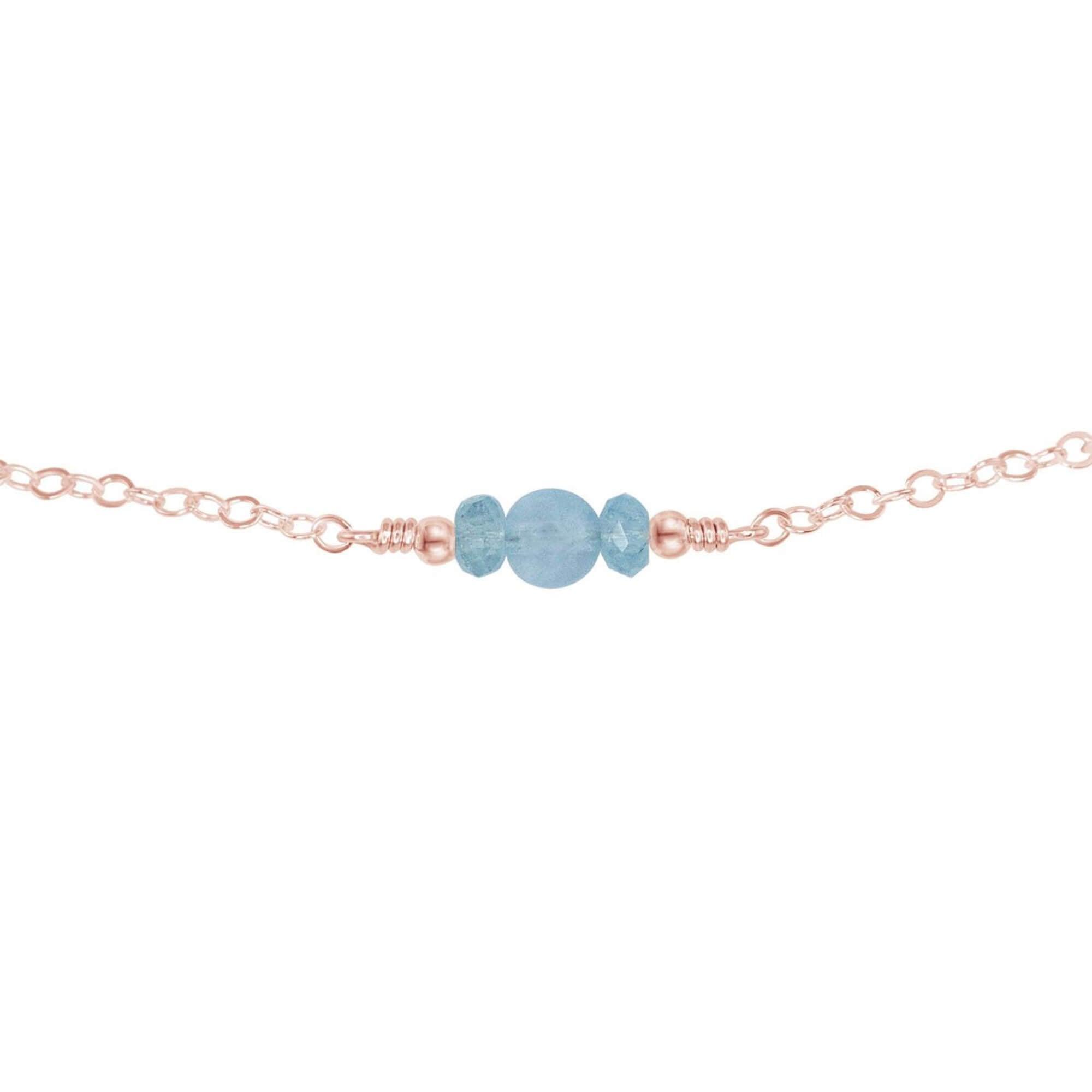 Dainty Aquamarine Gemstone Choker Necklace Luna Tide