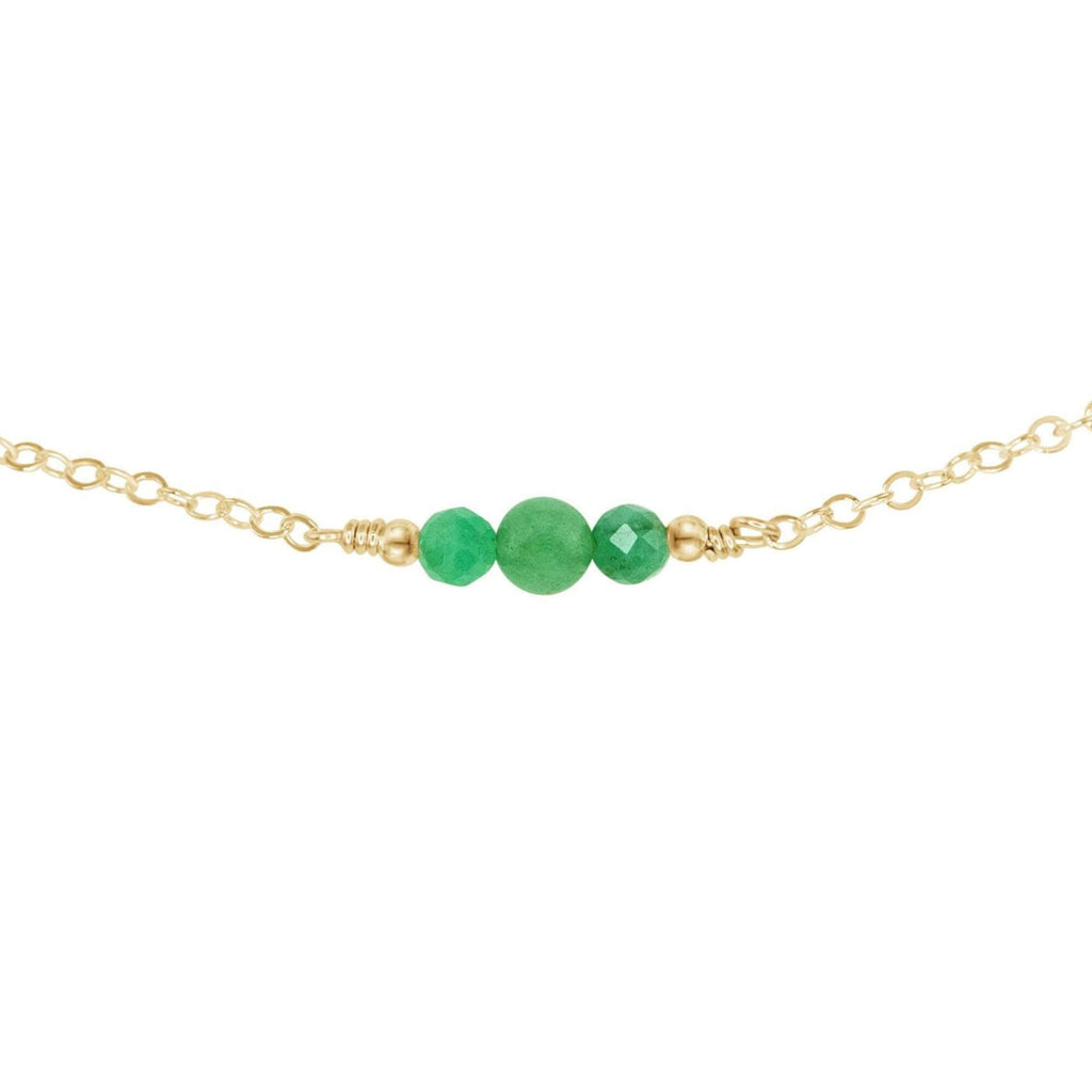 Dainty Aventurine Gemstone Choker Necklace - Dainty Aventurine Gemstone Choker Necklace - 14k Gold Fill - Luna Tide Handmade Crystal Jewellery