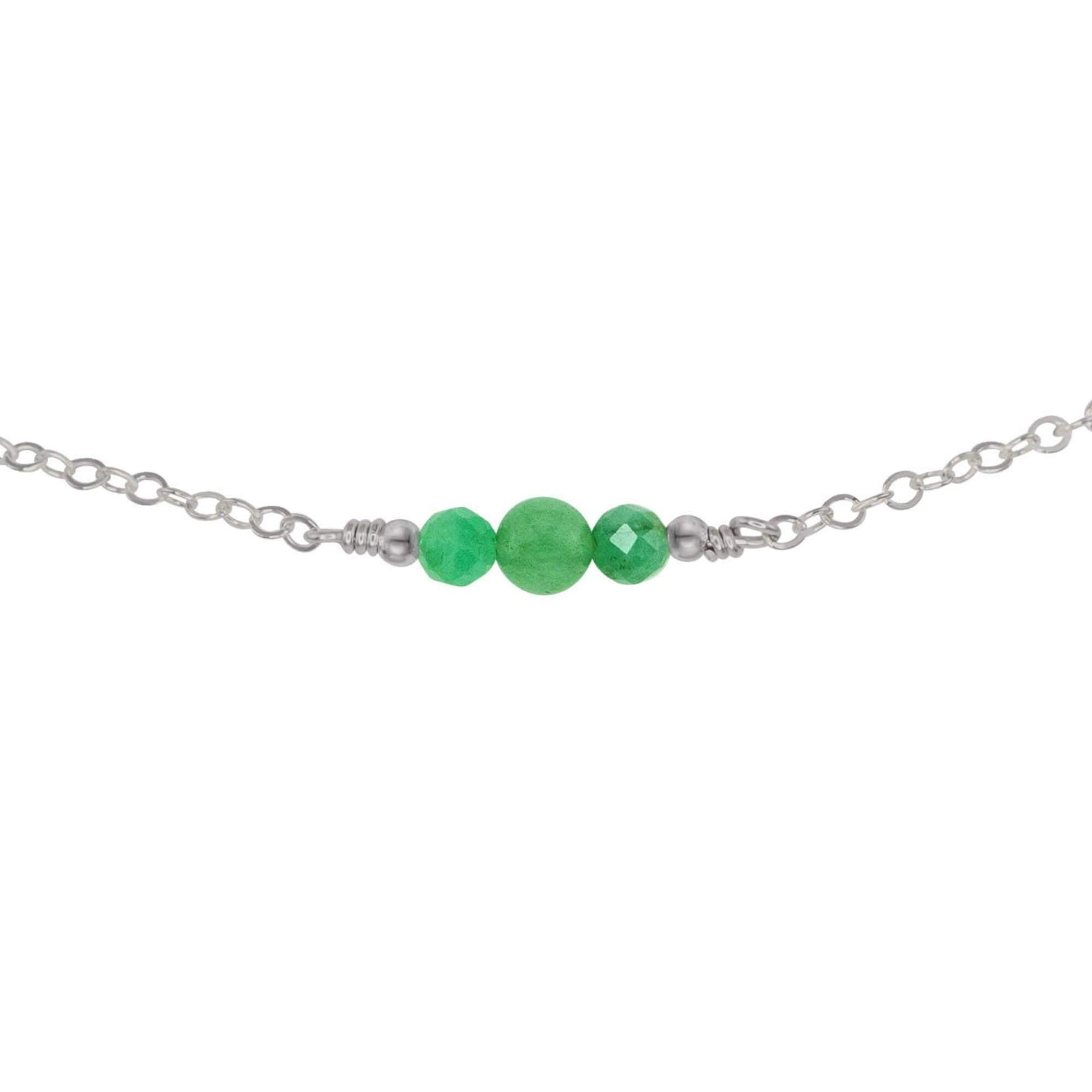 Dainty Aventurine Gemstone Choker Necklace - Dainty Aventurine Gemstone Choker Necklace - Stainless Steel - Luna Tide Handmade Crystal Jewellery