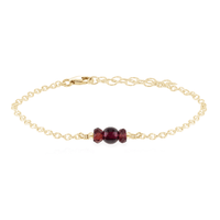 Dainty Bracelet - Garnet - 14K Gold Fill - Luna Tide Handmade Jewellery