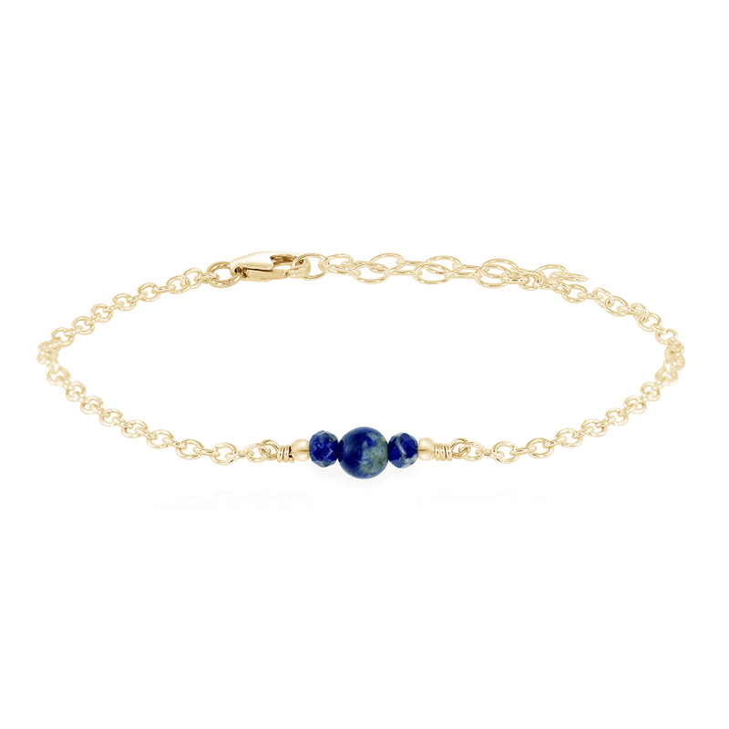Dainty Bracelet - Lapis Lazuli - 14K Gold Fill - Luna Tide Handmade Jewellery