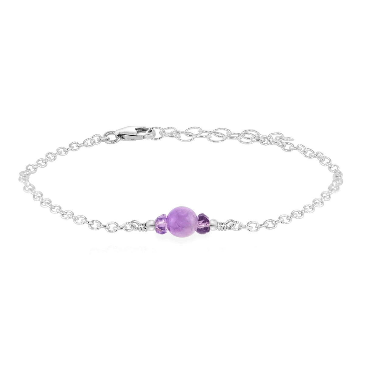 Dainty Bracelet - Lavender Amethyst - Sterling Silver - Luna Tide Handmade Jewellery