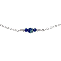 Dainty Choker - Lapis Lazuli - Stainless Steel - Luna Tide Handmade Jewellery