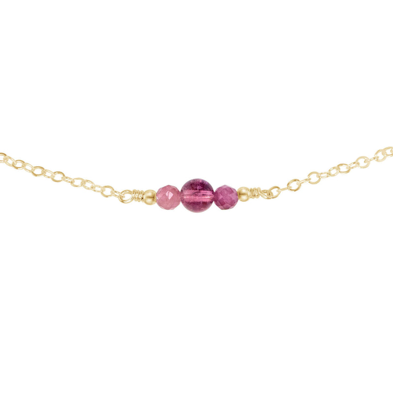 Dainty Choker - Pink Tourmaline - 14K Gold Fill - Luna Tide Handmade Jewellery