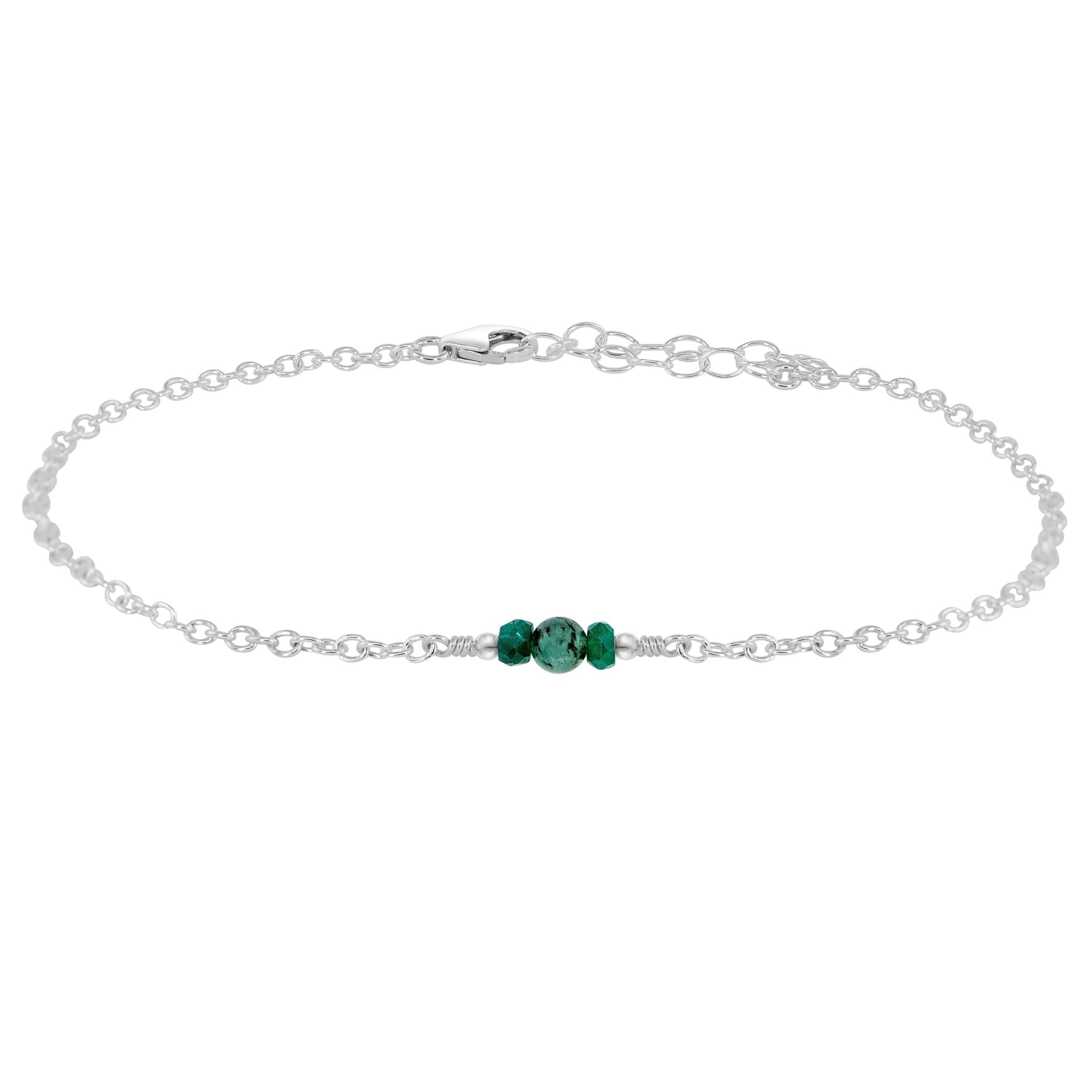 Dainty Emerald Gemstone Anklet Luna Tide