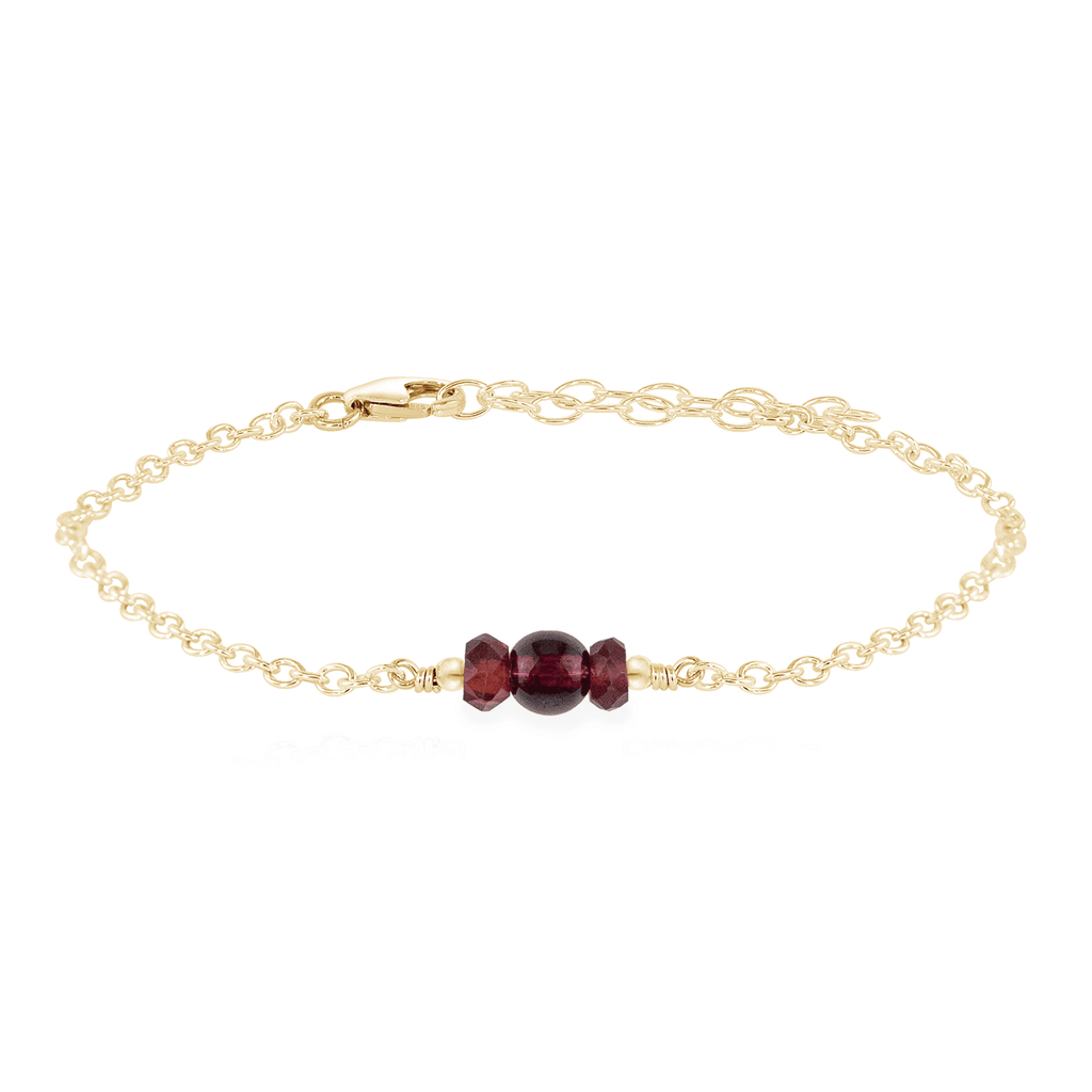 Dainty Garnet Gemstone Bracelet - Dainty Garnet Gemstone Bracelet - 14k Gold Fill - Luna Tide Handmade Crystal Jewellery