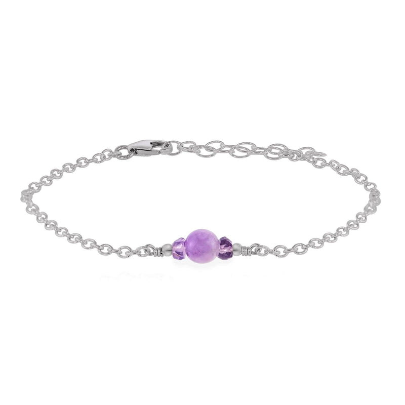 Dainty Bracelet - Lavender Amethyst - Stainless Steel - Luna Tide Handmade Jewellery