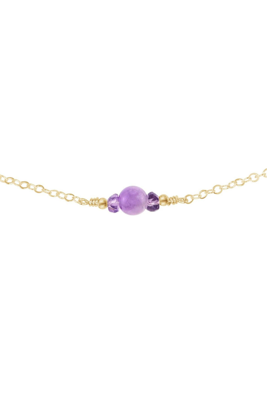 Dainty Lavender Amethyst Gemstone Choker Necklace - Dainty Lavender Amethyst Gemstone Choker Necklace - 14k Gold Fill - Luna Tide Handmade Crystal Jewellery