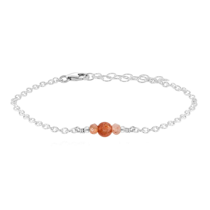 Dainty Bracelet - Sunstone - Sterling Silver - Luna Tide Handmade Jewellery
