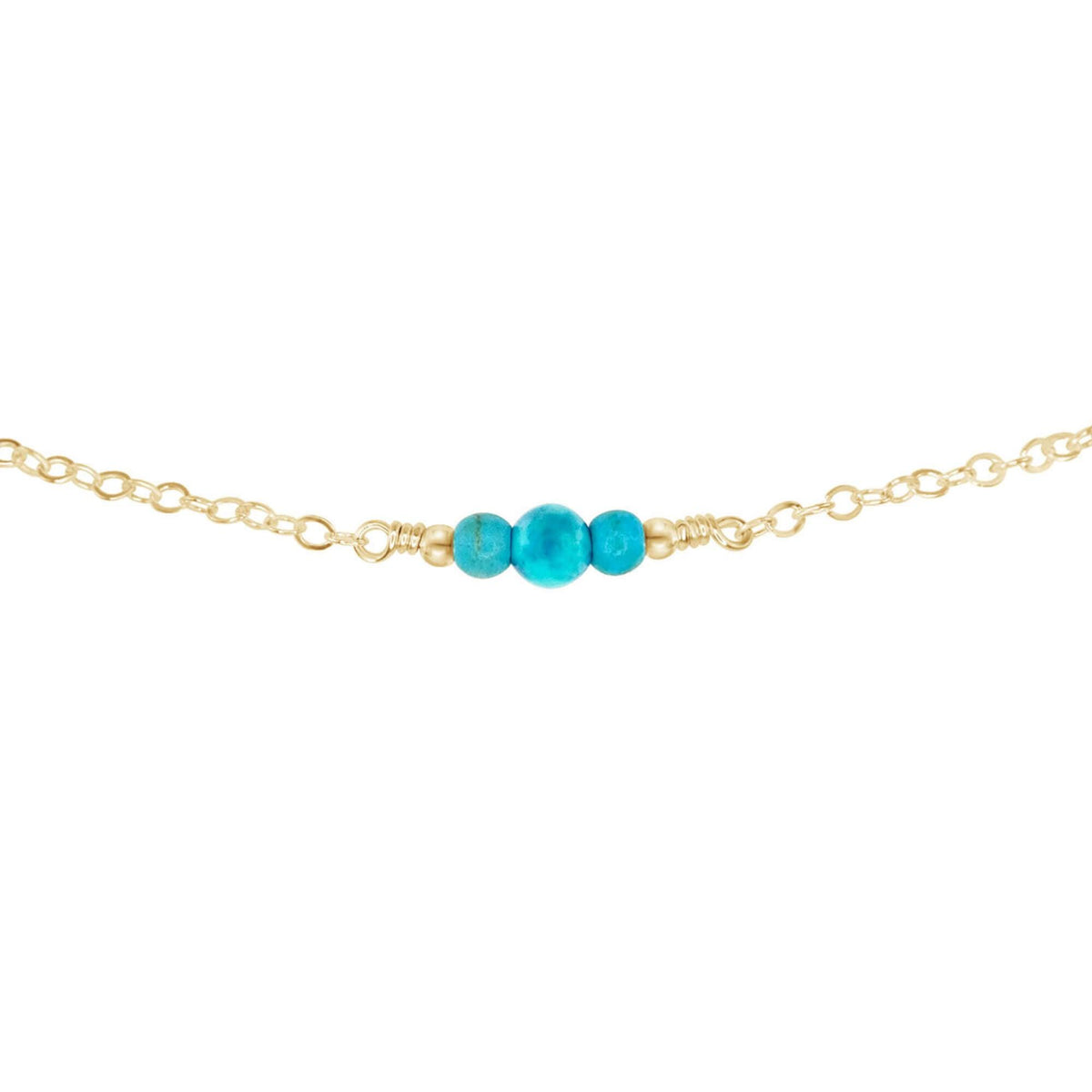 Dainty Choker - Turquoise - 14K Gold Fill - Luna Tide Handmade Jewellery