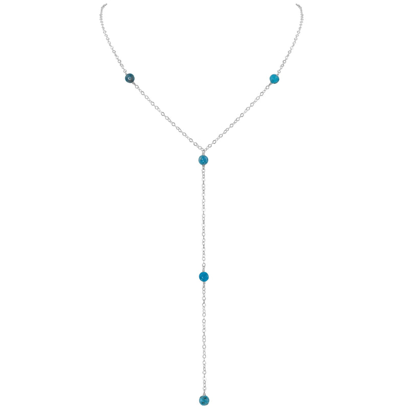 Dainty Y Necklace - Apatite - Sterling Silver - Luna Tide Handmade Jewellery