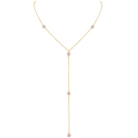 Dainty Y Necklace - Freshwater Pearl - 14K Gold Fill - Luna Tide Handmade Jewellery