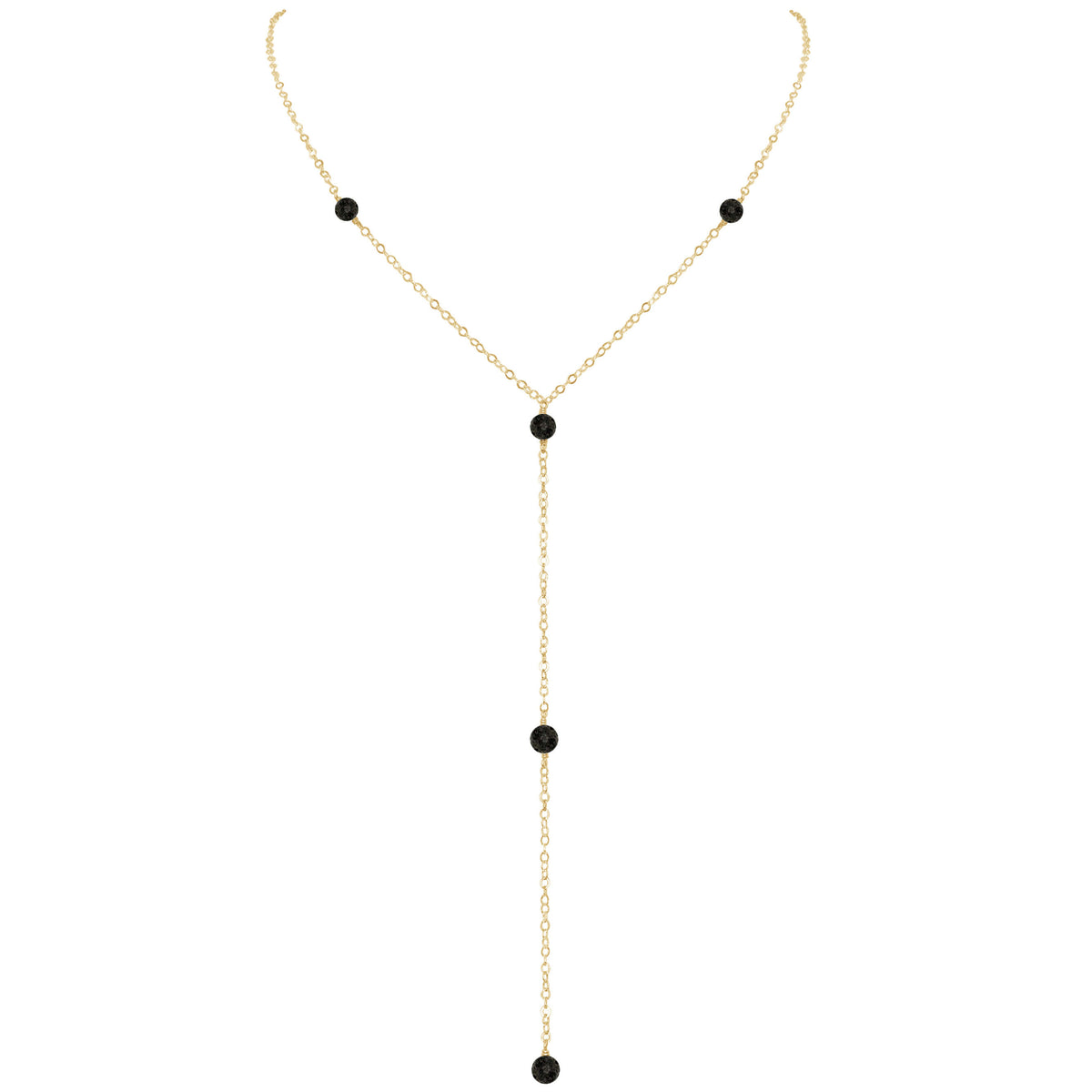 Dainty Y Necklace - Lava - 14K Gold Fill - Luna Tide Handmade Jewellery