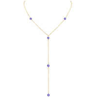Dainty Y Necklace - Tanzanite - 14K Gold Fill - Luna Tide Handmade Jewellery