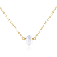 Double Terminated Crystal Necklace - 14K Gold Fill - Luna Tide Handmade Jewellery