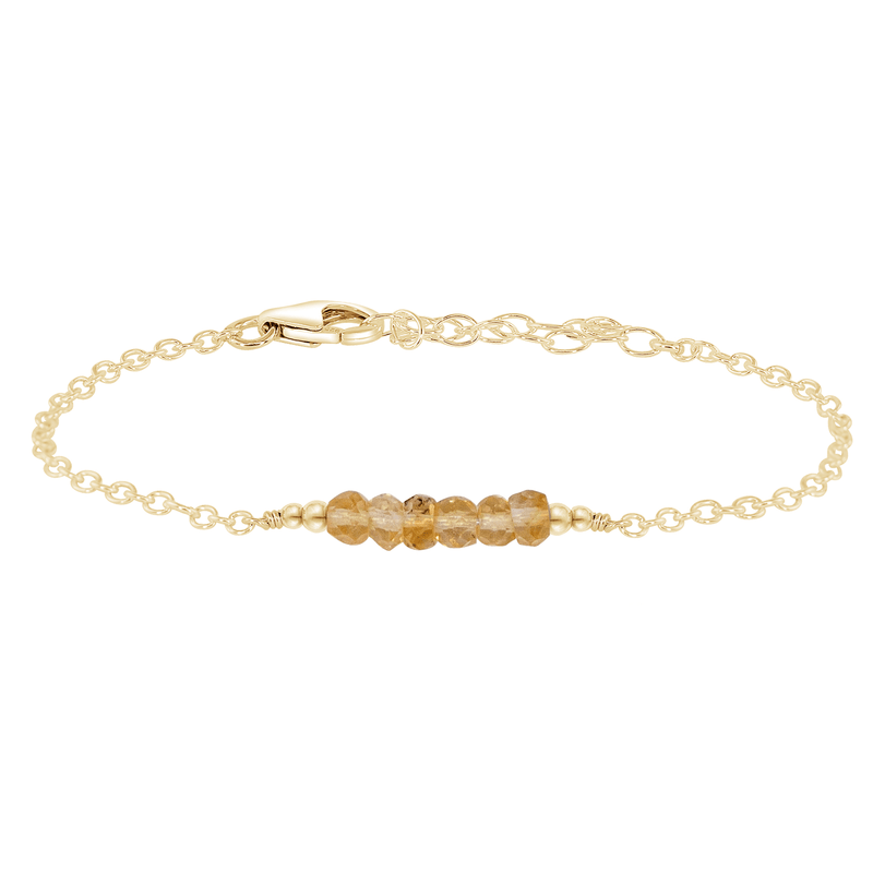 Faceted Bead Bar Bracelet - Citrine - 14K Gold Fill - Luna Tide Handmade Jewellery