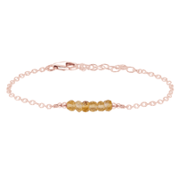 Faceted Bead Bar Bracelet - Citrine - 14K Rose Gold Fill - Luna Tide Handmade Jewellery
