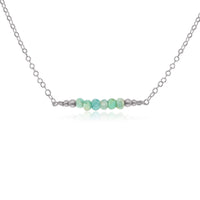 Faceted Bead Bar Necklace - Amazonite - Stainless Steel - Luna Tide Handmade Jewellery