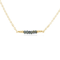 Faceted Bead Bar Necklace - Labradorite - 14K Gold Fill - Luna Tide Handmade Jewellery