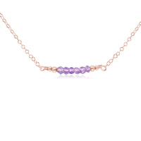 Faceted Bead Bar Necklace - Lavender Amethyst - 14K Rose Gold Fill - Luna Tide Handmade Jewellery