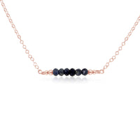 Faceted Bead Bar Necklace - Sapphire - 14K Rose Gold Fill - Luna Tide Handmade Jewellery