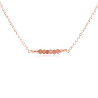 Faceted Bead Bar Necklace - Sunstone - 14K Rose Gold Fill - Luna Tide Handmade Jewellery