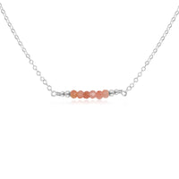 Faceted Bead Bar Necklace - Sunstone - Sterling Silver - Luna Tide Handmade Jewellery