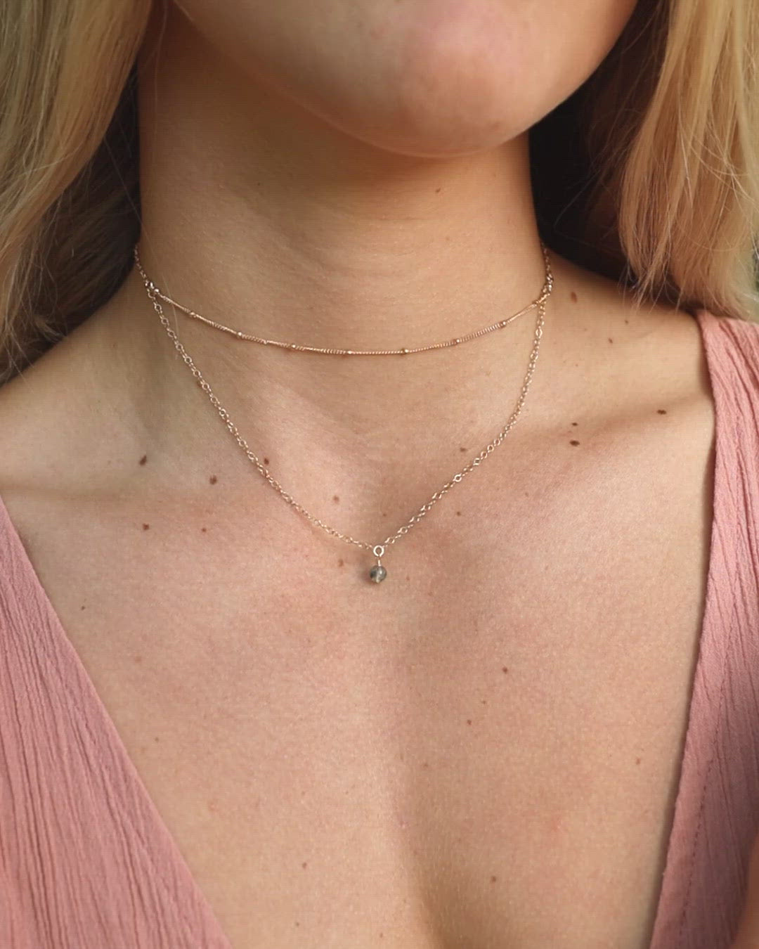 Prehnite Gemstone Chain Layered Choker Necklace